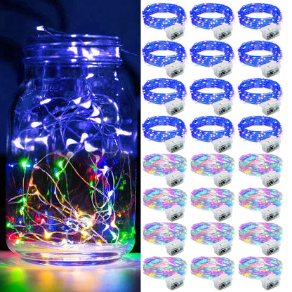 Aurora Glow Fairy Lights 7ft Copper Wire String Lights Battery Operated for Bedroom Aesthetic and Cozy Living Room Decor