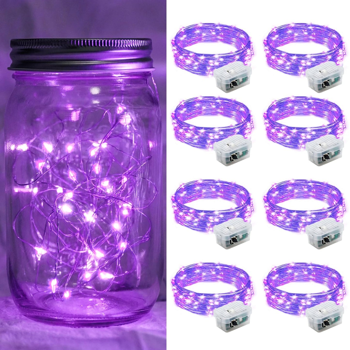 Aurora Glow Fairy Lights 7ft Copper Wire String Lights Battery Operated for Bedroom Aesthetic and Cozy Living Room Decor