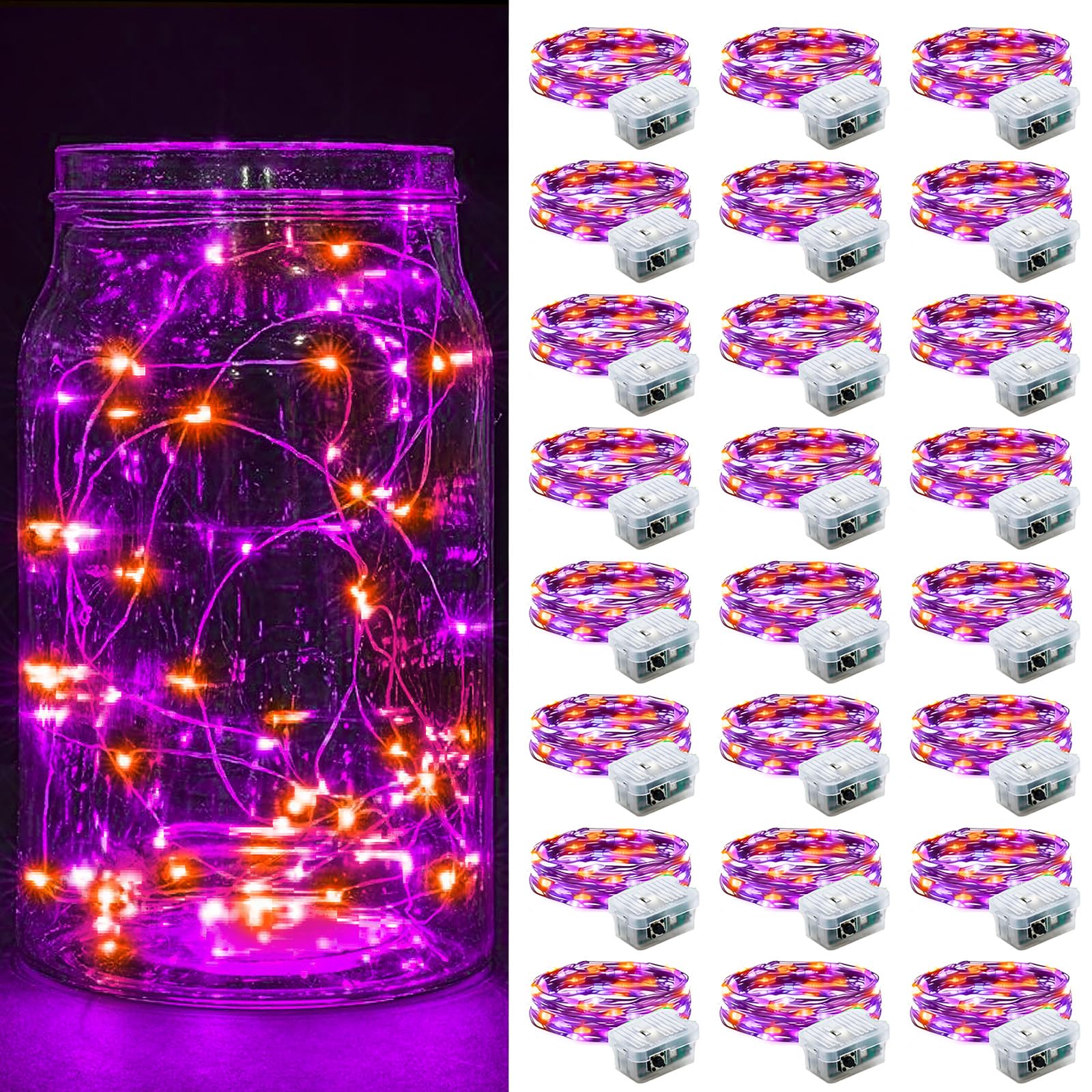 Aurora Glow Fairy Lights 7ft Copper Wire String Lights Battery Operated for Bedroom Aesthetic and Cozy Living Room Decor