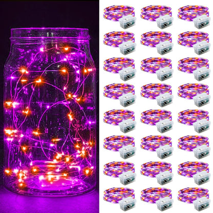 Aurora Glow Fairy Lights 7ft Copper Wire String Lights Battery Operated for Bedroom Aesthetic and Cozy Living Room Decor