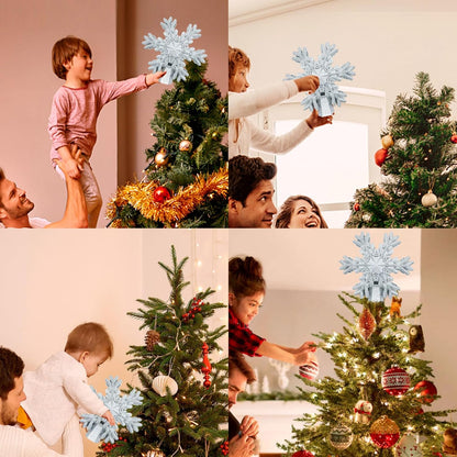 Aurora Glow Snowflake Tree Topper Projector – 3D Glitter Ceiling Light for Cozy Living Room Holiday Aesthetic