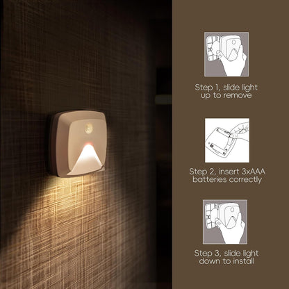Aurora Glow Stick-On Motion Sensor Lights – Flameless Nighttime Safety for Stairs, Hallways, and Bedrooms