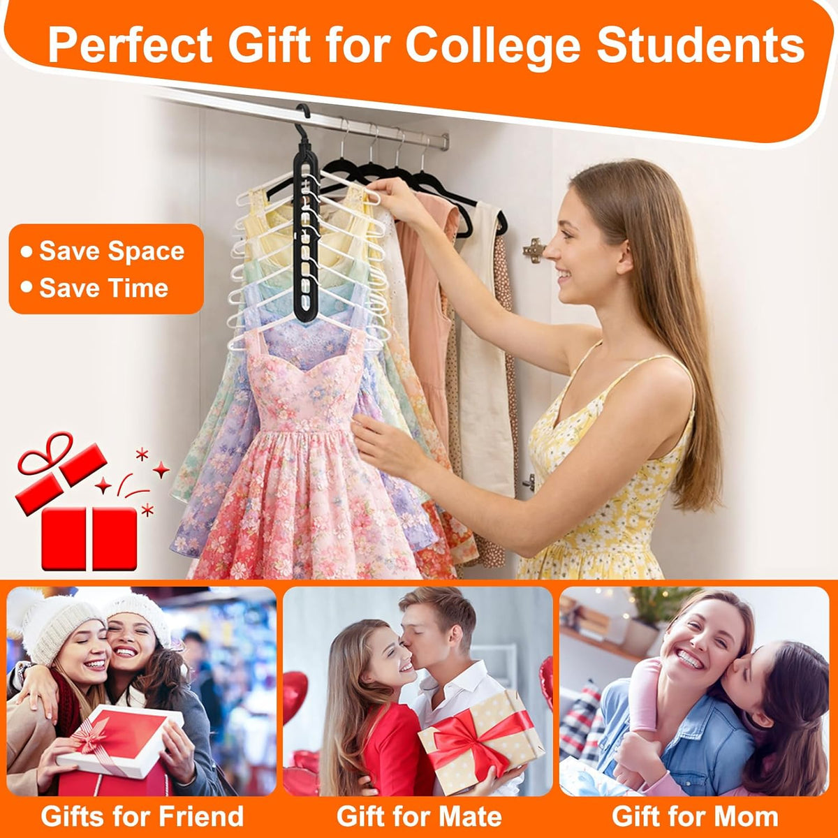 Aurora Living Multifunctional Closet Hangers – Holiday Gift for Organizers, Apartment Dwellers, and New Grads