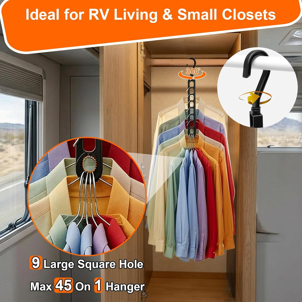 Aurora Living Multifunctional Closet Hangers – Holiday Gift for Organizers, Apartment Dwellers, and New Grads