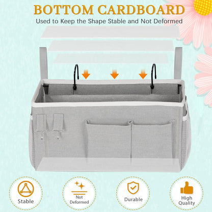 AuroraHome Bedside Caddy for College Students Bedside Organizer That Keeps Notebooks and Devices Within Reach