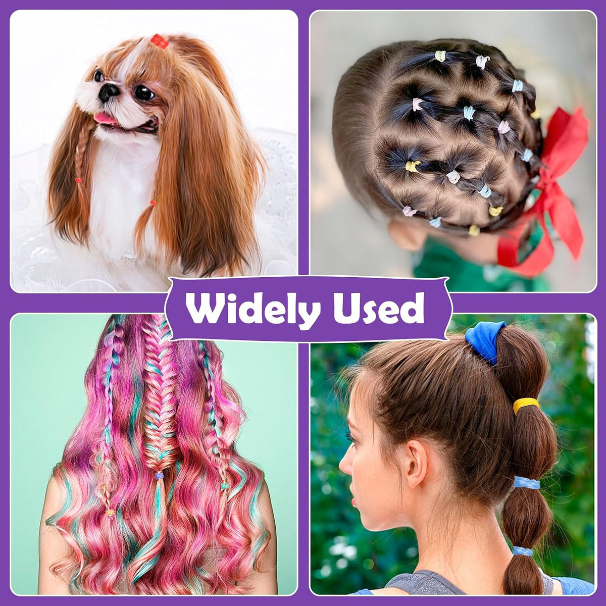 Auroray Kids Hair Accessories Set – Gentle Rubber Bands for Daily French Braids and Ponytails, 2000 Mini Elastics Plus 16 Tools