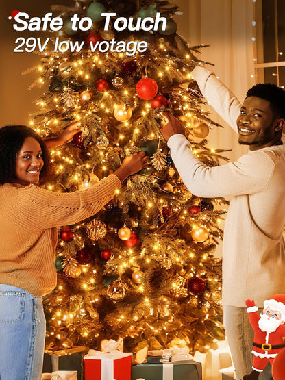 Auseinly Christmas String Lights 66ft 200 LED – Thoughtful Holiday Gift for Mom with Timer and Remote, Warm White Bedroom Fairy Lights