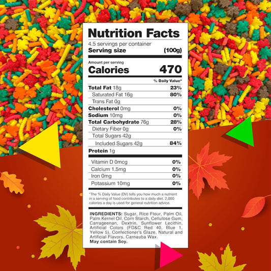autumn leaf-shaped sprinkles for seasonal visual appeal