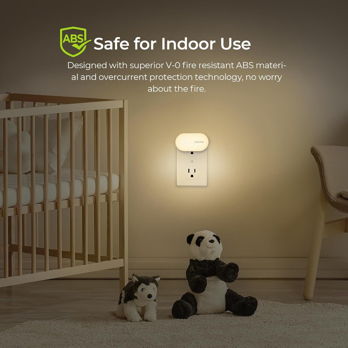AUVON Motion Sensor Night Light – Flameless Auto Shutoff Nightlight for Bedroom, Bathroom and Hallway Fall Prevention