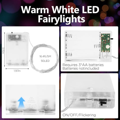 available in 2, 4, and 8 packs across white, warm white, and multicolor color options