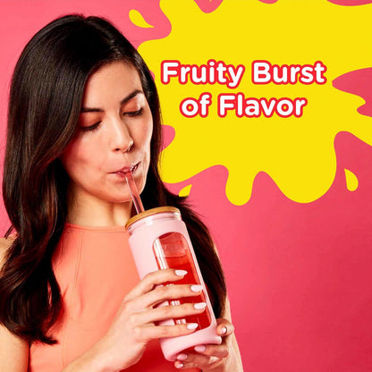 available in 9 flavor variations including single-fruit, strawberry gallon, and curated variety packs