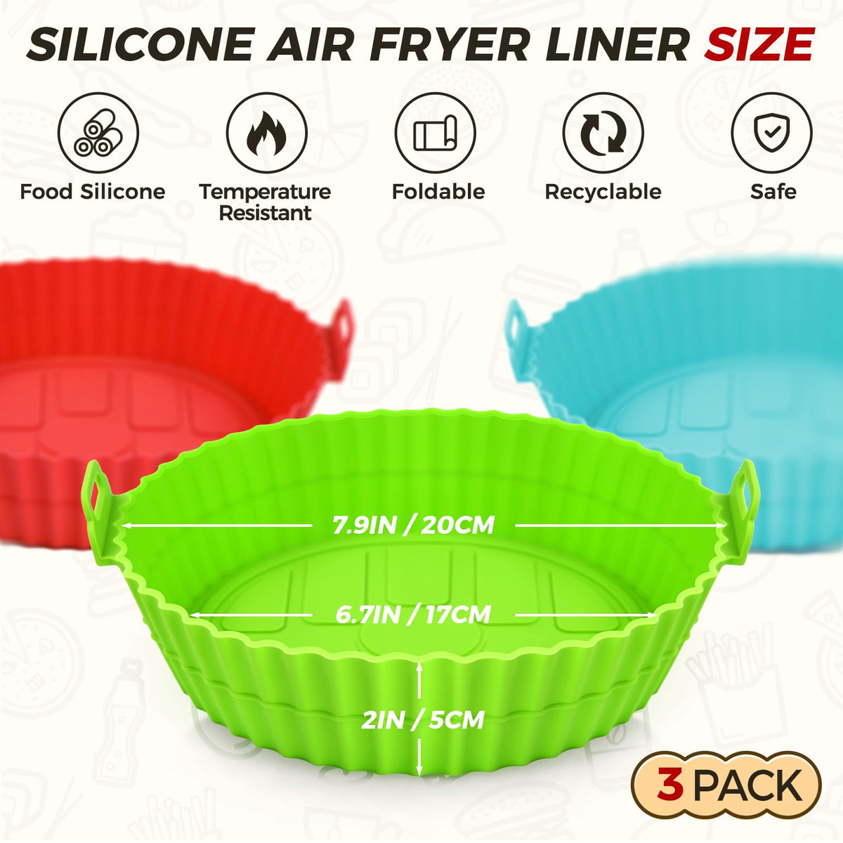 available in round (8" and 8.7") and square 3-pack form factors with multi-color options