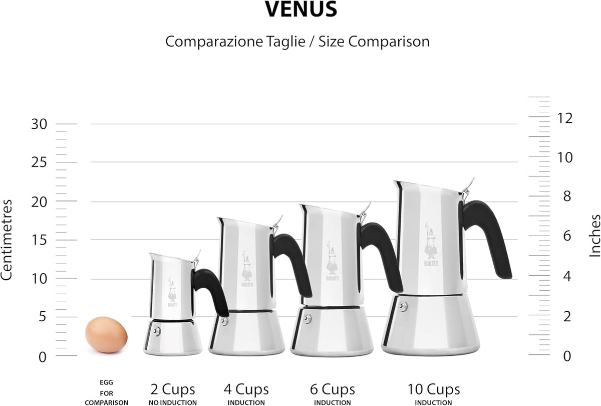 available in three sizes (4-cup, 6-cup, 10-cup) and two finishes (silver, copper-silver)