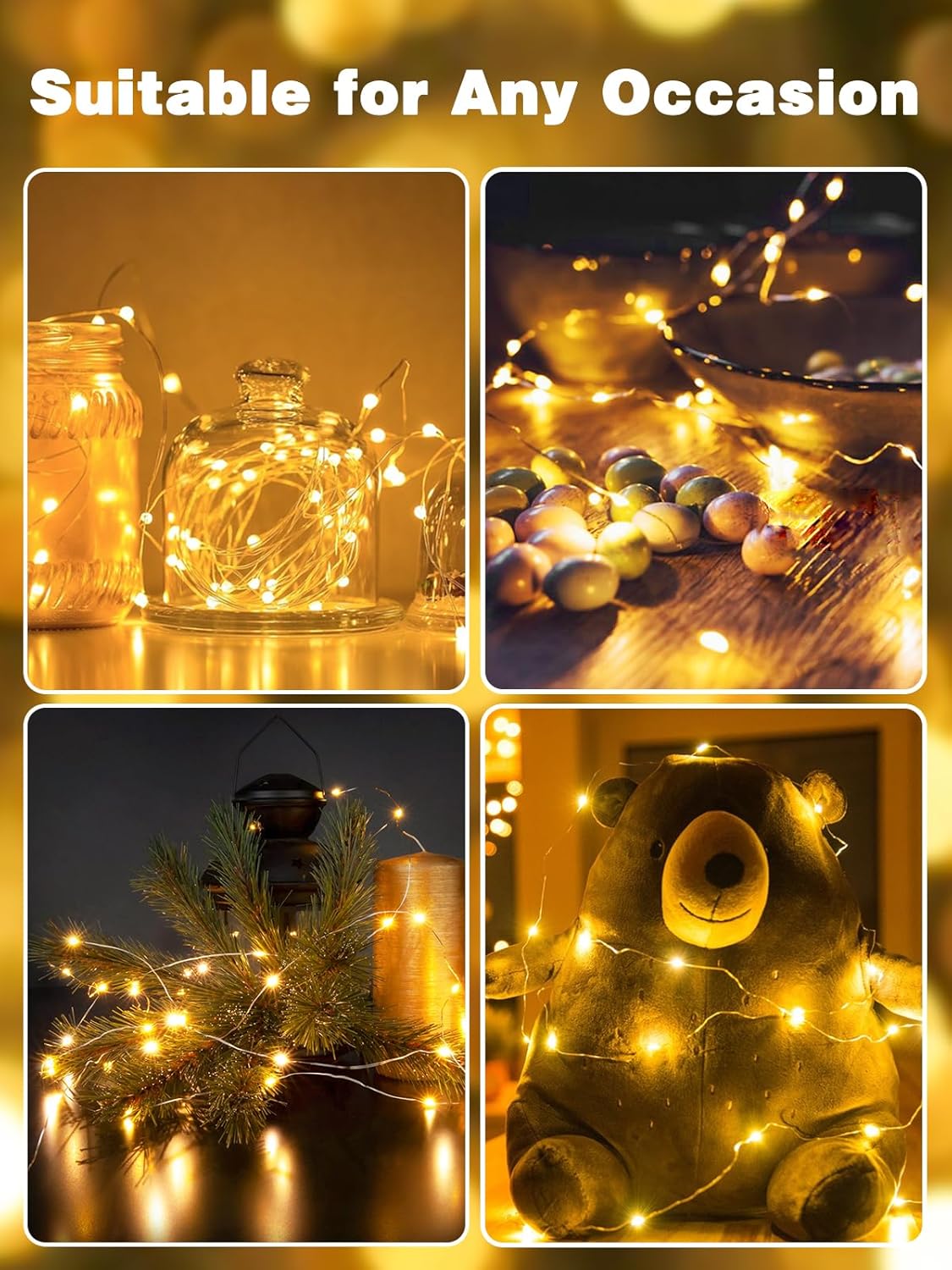 Avaspark Battery Fairy Lights 3-Pack 78FT – Cozy Bedroom Canopy & Living Room Accent Lighting with Remote and Timer