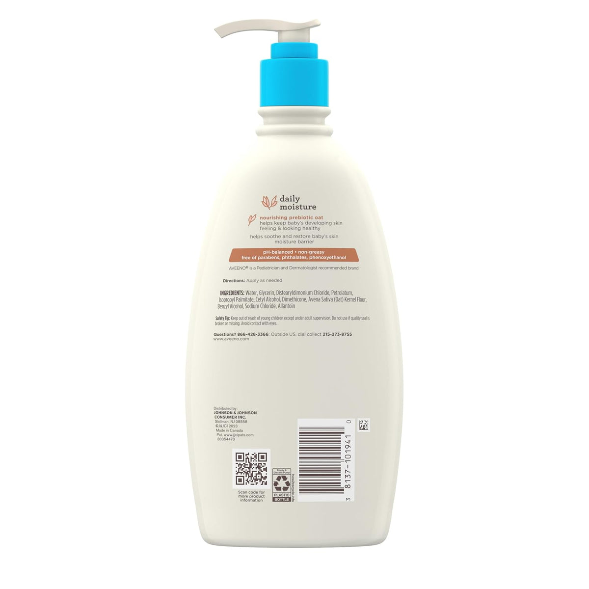 Aveeno Baby Oatmeal-Infused Body Lotion – Soothing Bedtime Moisturizer for Sensitive Baby Skin