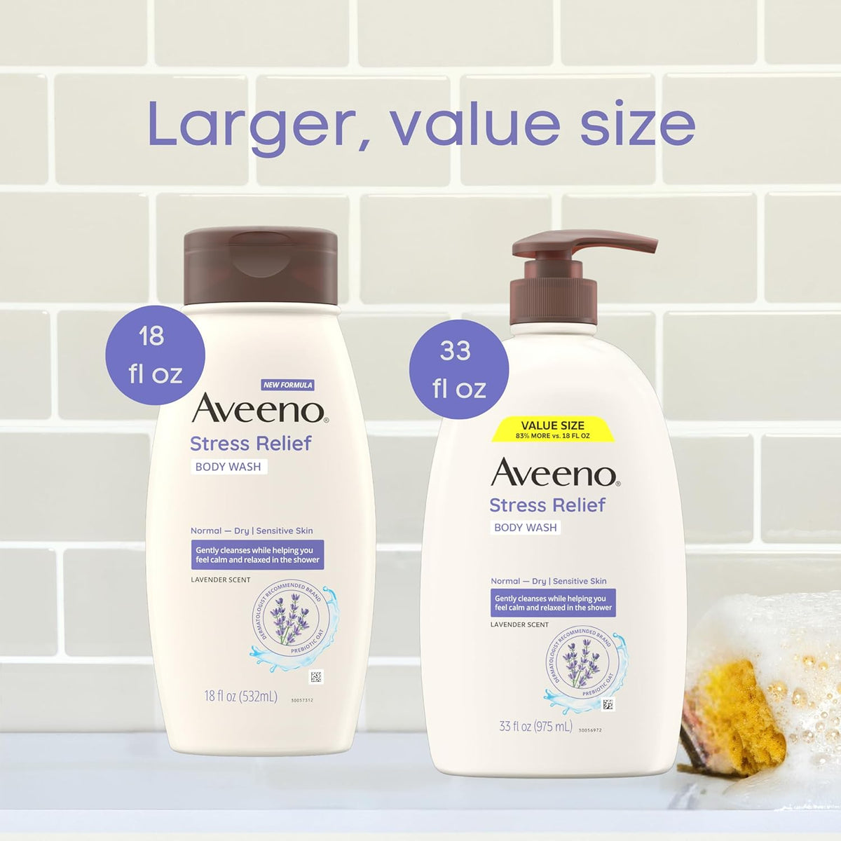 Aveeno Calming Shower Gel – Sensitive Skin Cleanser for Mindful Self-Care Moments