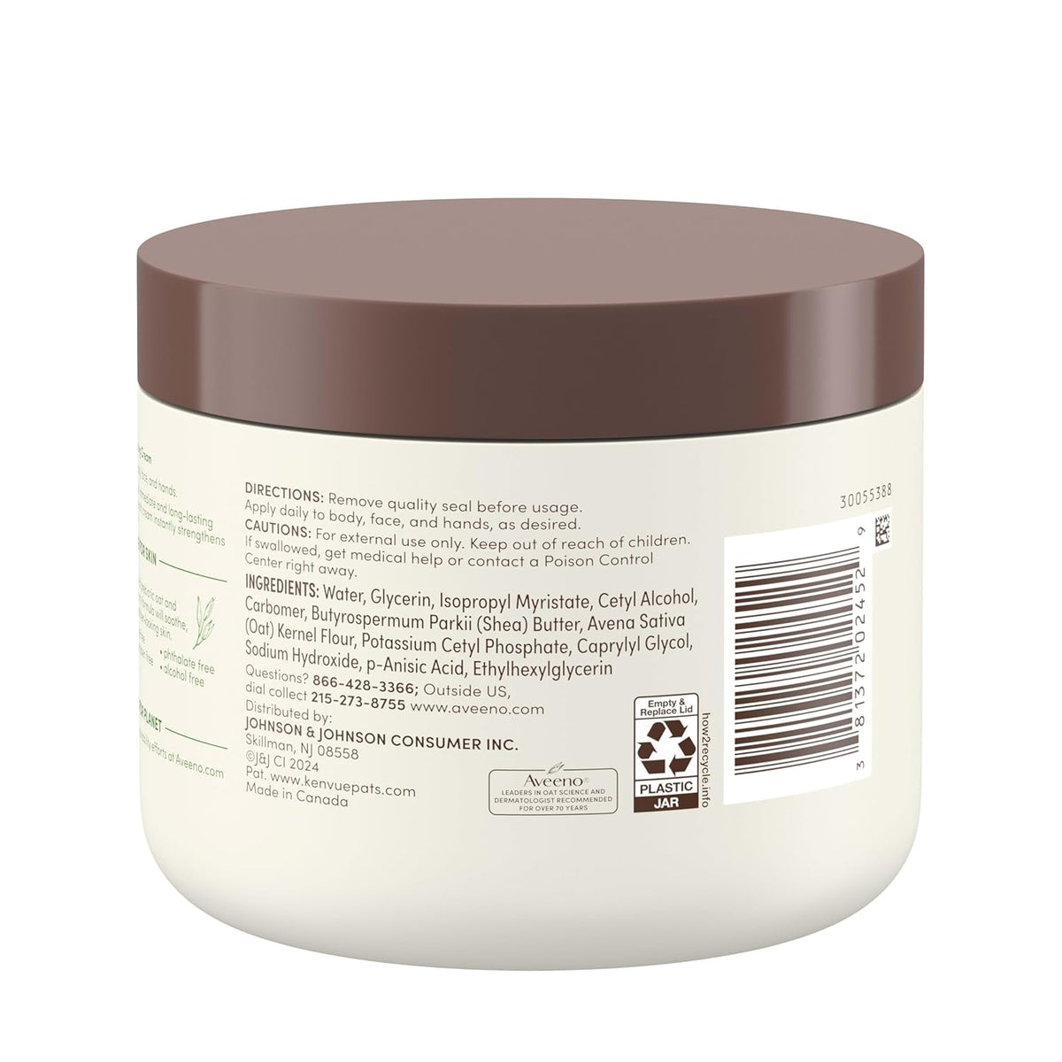 Aveeno Daily Moisturizing Cream – Premium Prebiotic Oat & Shea Butter in Elegant 20 oz Vessel