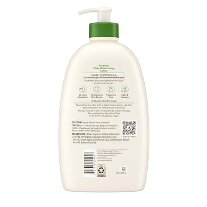 Aveeno Daily Moisturizing Lotion – Fragrance-Free Minimalist Skincare with Clean Ingredients for the Uncluttered Vanity, 33 fl oz
