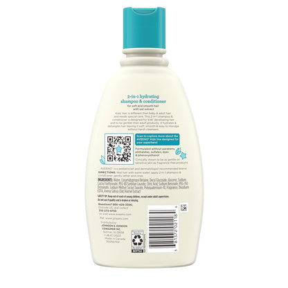 Aveeno Kids Gentle Detangling Shampoo & Conditioner, Safe for Toddler Bathrooms & Playrooms