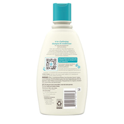 Aveeno Kids Gentle Detangling Shampoo & Conditioner, Safe for Toddler Bathrooms & Playrooms
