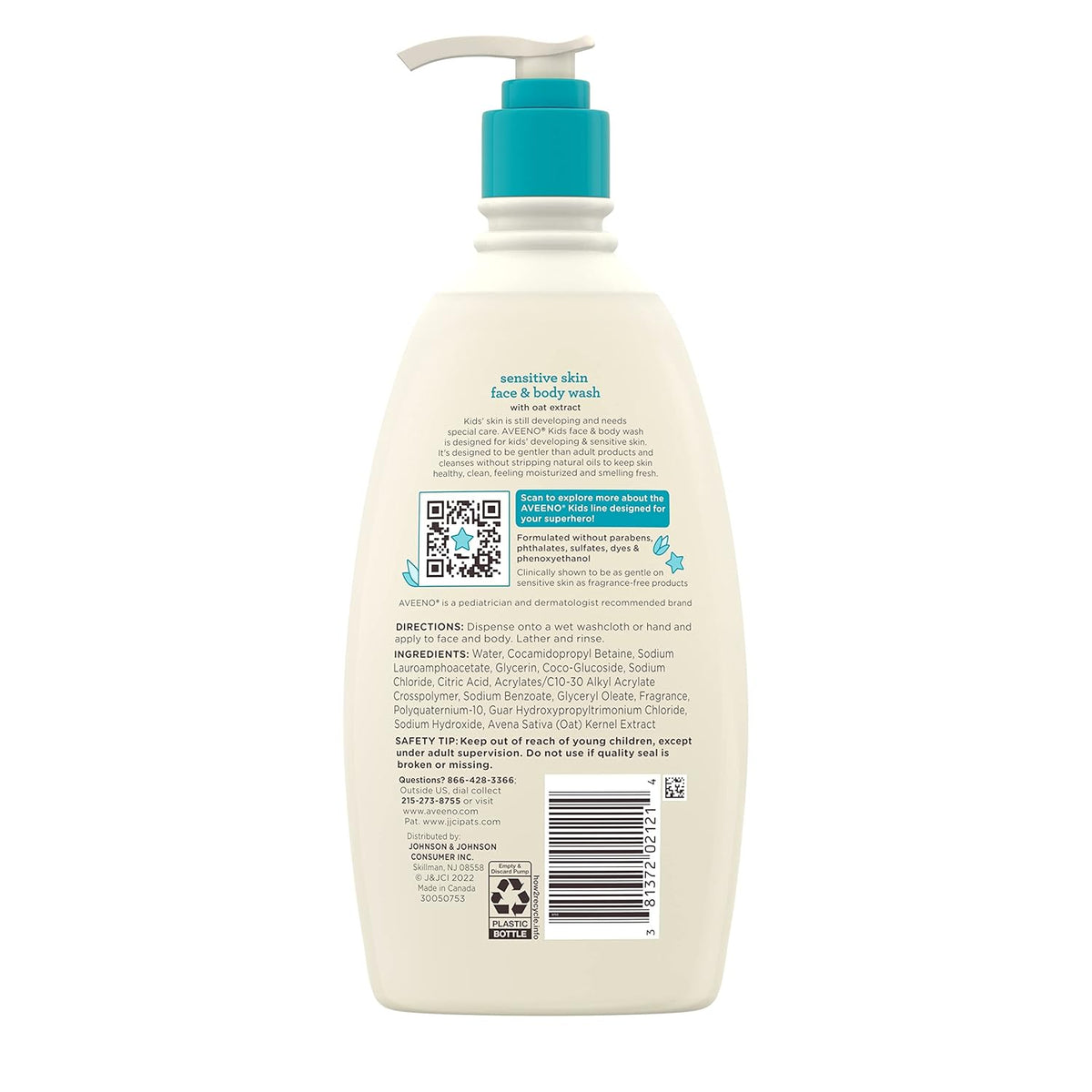 Aveeno Kids Hypoallergenic Body Wash with Oat Extract – Gentle Face Wash for Toddlers and Playroom Bath Time