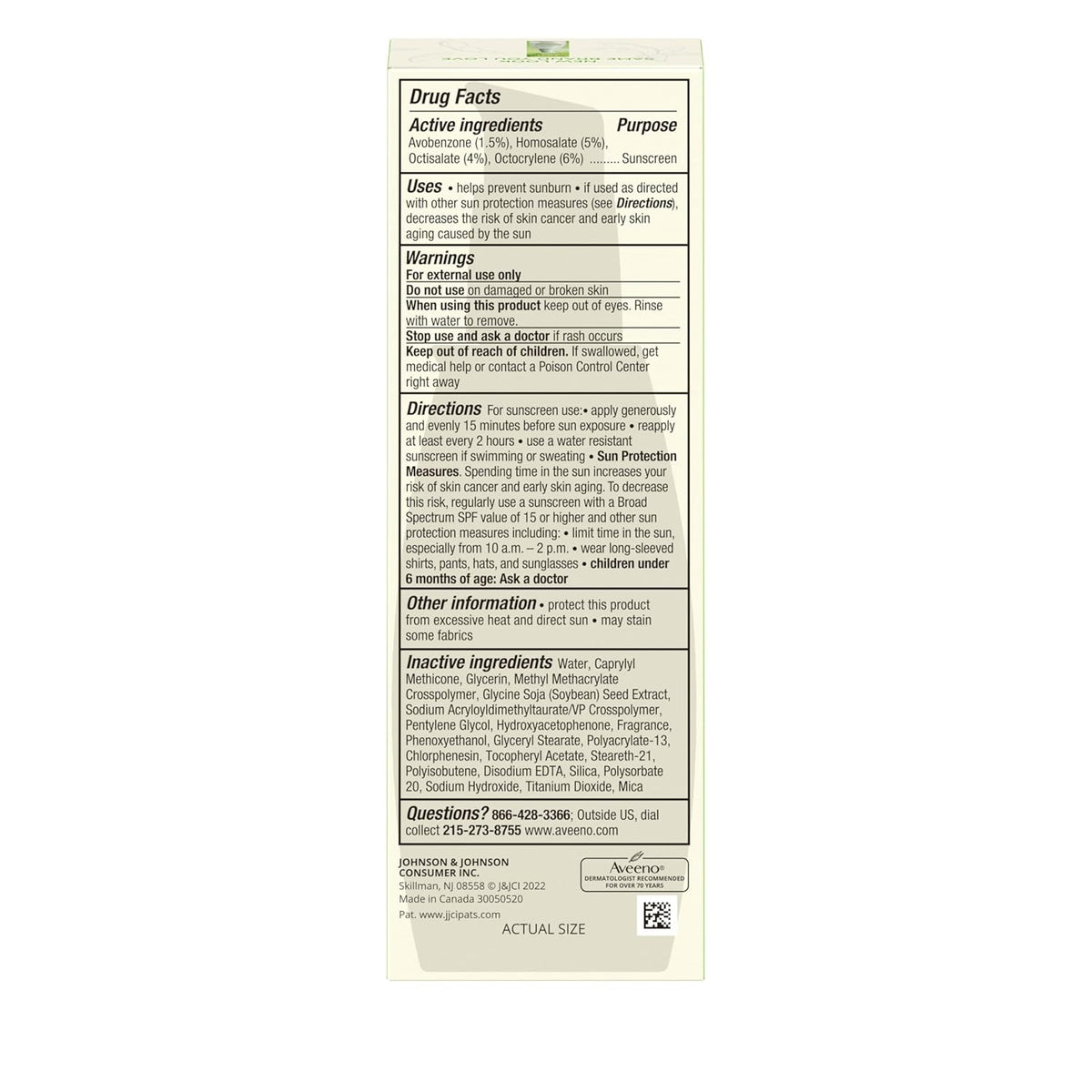 Aveeno Positively Radiant Daily Face Moisturizer with SPF 30 for Mindful Skincare, Lightweight Soy-Complex Hydration