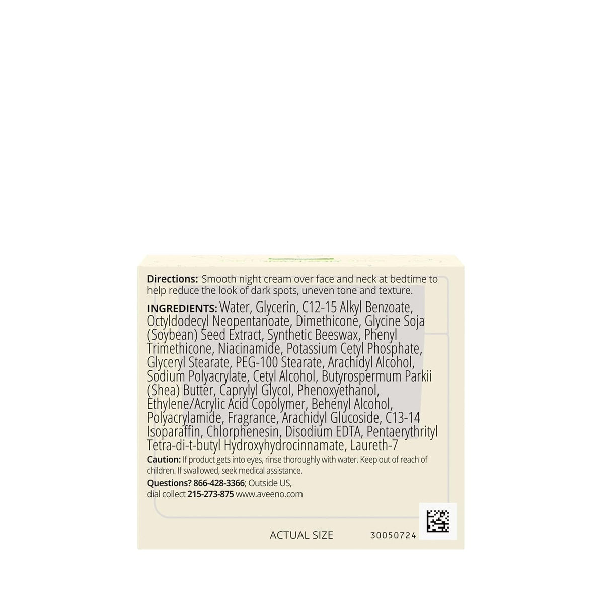 Aveeno Positively Radiant Night Cream – Hypoallergenic, Paraben-Free Skincare Safe for Sensitive Skin