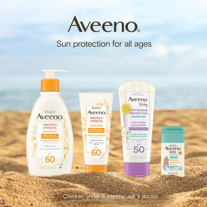 Aveeno Protect + Hydrate Sunscreen – Family-Safe SPF 60 for Kids, Baby & Sensitive Skin (80-Min Water-Resistant)
