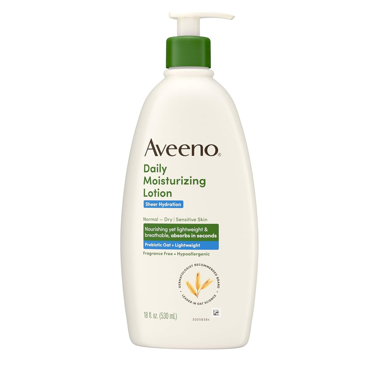 Aveeno Sheer Hydration Fragrance-Free Body Lotion for Sensitive, Allergy-Prone Skin – Dermatologist-Tested 48-Hour Moisturizer Safe for Daily Family Use