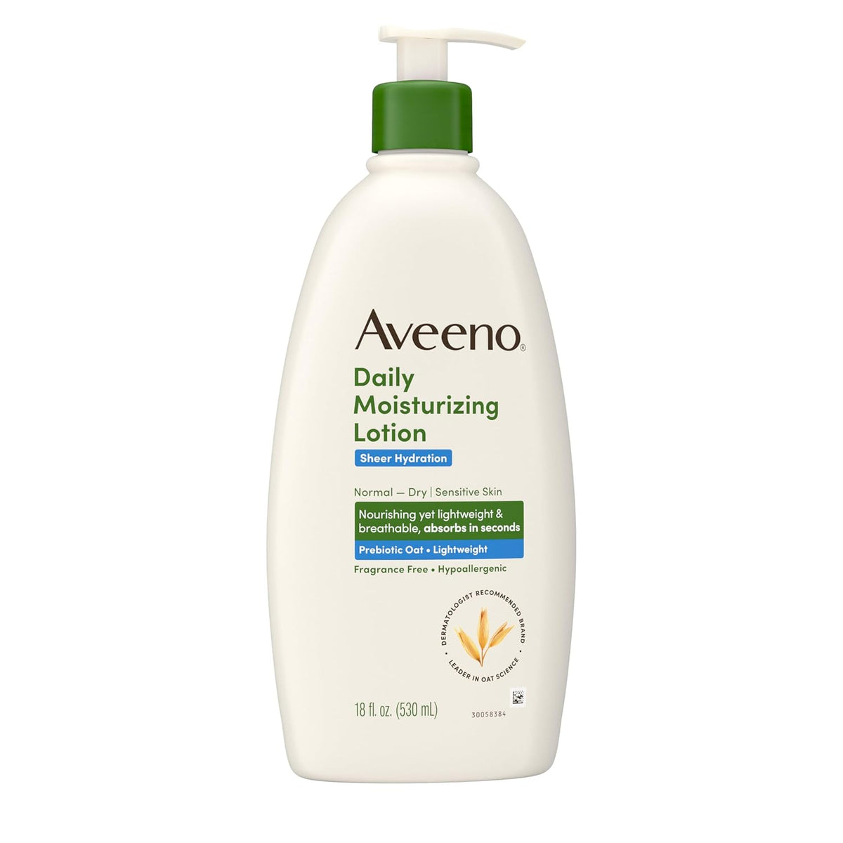 Aveeno Sheer Hydration Fragrance-Free Body Lotion for Sensitive, Allergy-Prone Skin – Dermatologist-Tested 48-Hour Moisturizer Safe for Daily Family Use