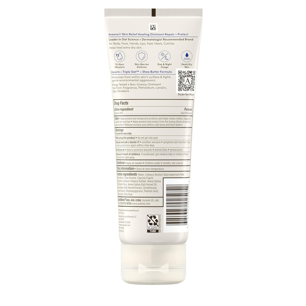 Aveeno Skin Relief Healing Ointment – Allergy-Tested, Fragrance-Free Protectant for Sensitive, Reactive Skin Types