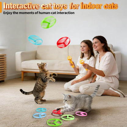BABORUI Cat Toy Disc Launcher – Durable ABS Disc Launcher for Active Kids and Indoor Cats, Rechargeable Play Toy for the Living Room