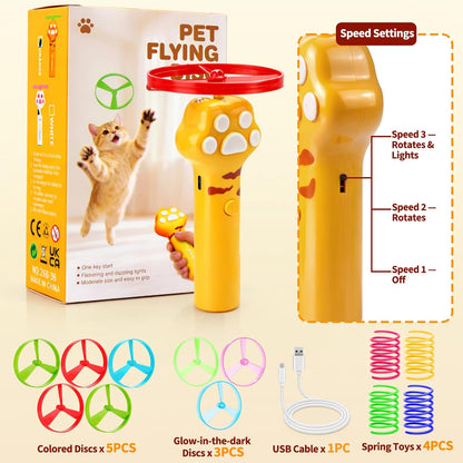 BABORUI Cat Toy Disc Launcher – Durable ABS Disc Launcher for Active Kids and Indoor Cats, Rechargeable Play Toy for the Living Room