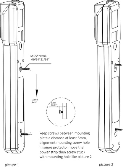 back keyhole mounting slots for wall or under-desk installation