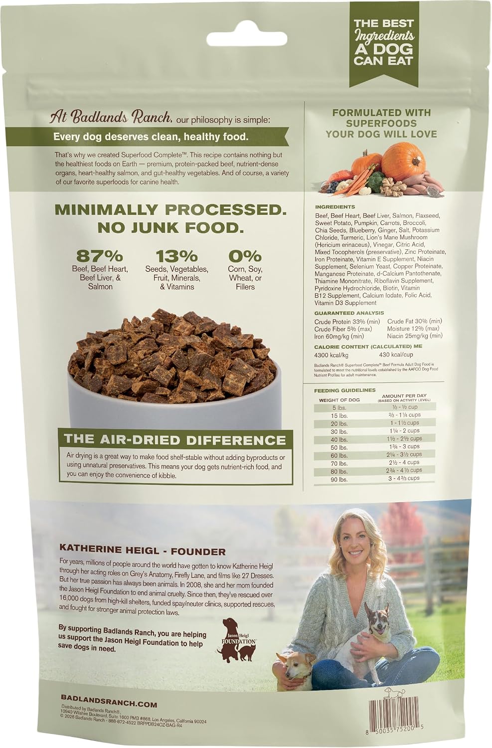 BADLANDS RANCH Air-Dried Beef Dog Food, Thoughtful Gotcha Day Gift Meal for Adopted Dogs, 24 oz