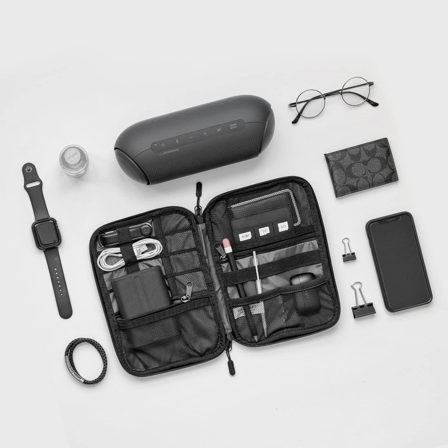 BAGSMART Electronics Travel Organizer – Home Office Tech Cable Manager, Daily Commute Accessory