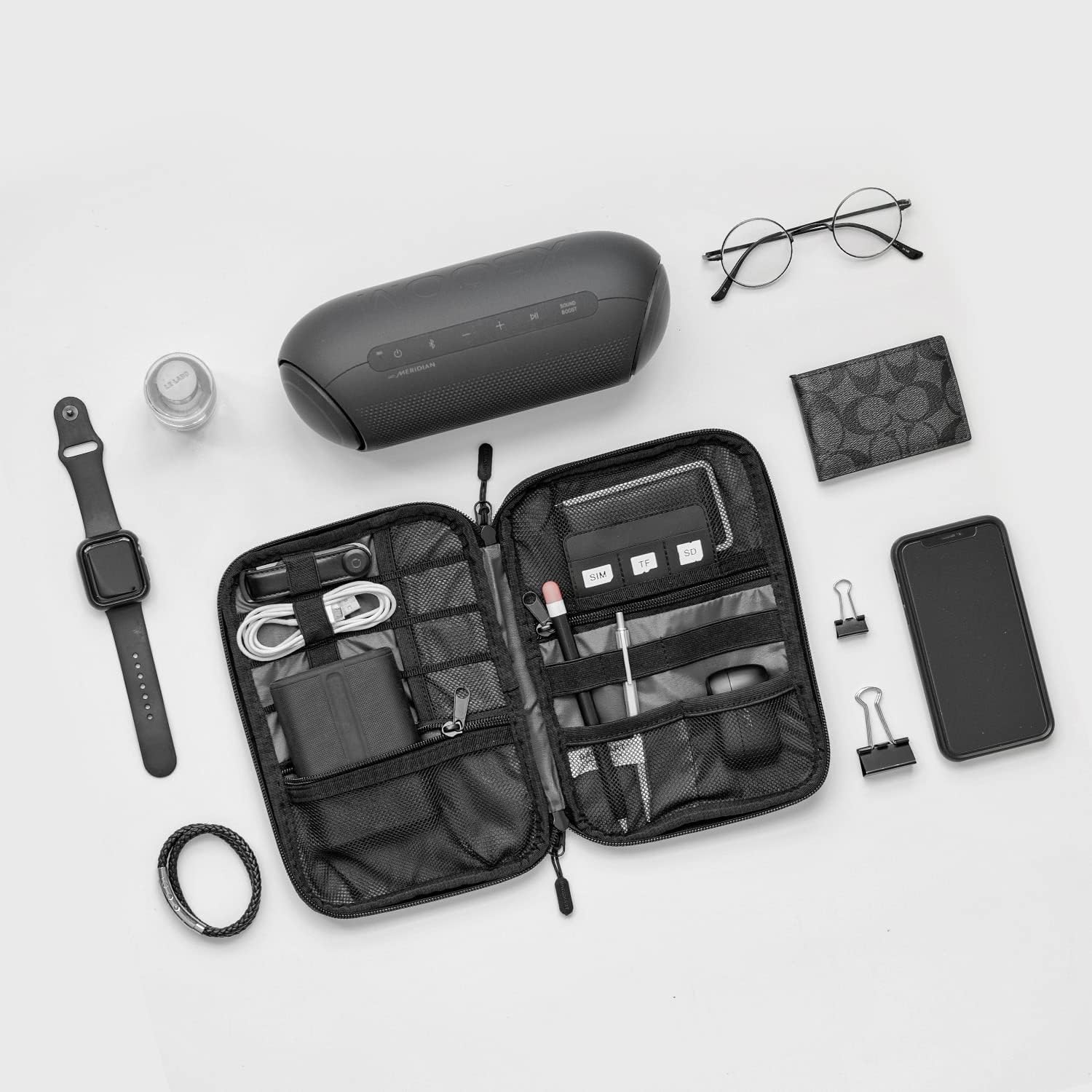 BAGSMART Electronics Travel Organizer – Home Office Tech Cable Manager, Daily Commute Accessory