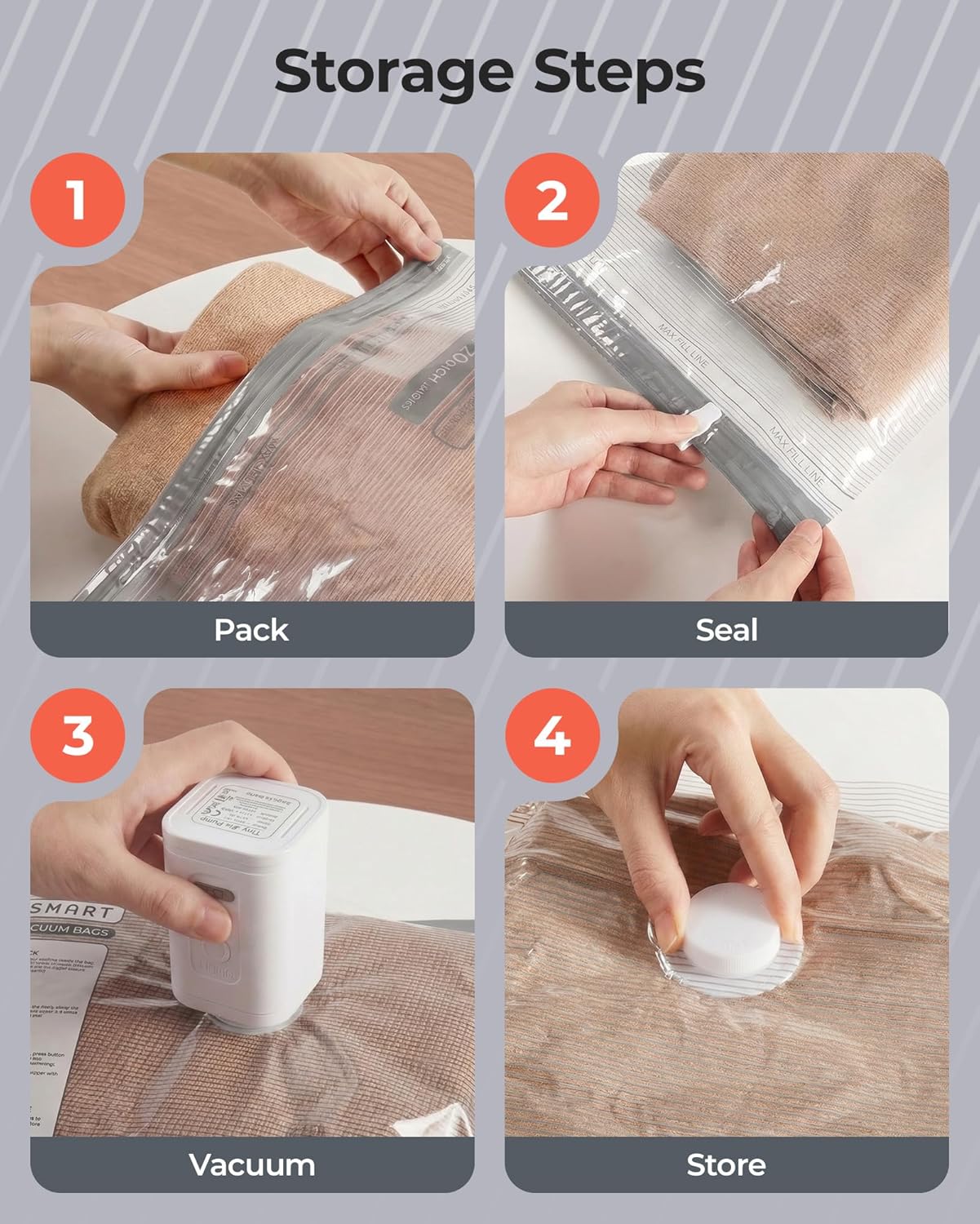 BAGSMART Productivity Vacuum Bags – 15-Second Compression System for Faster Business Trip Packing