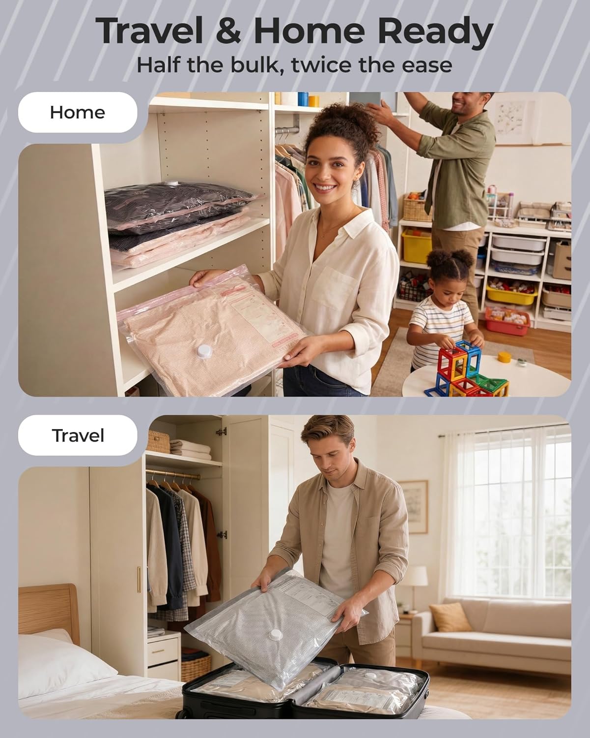 BAGSMART Productivity Vacuum Bags – 15-Second Compression System for Faster Business Trip Packing