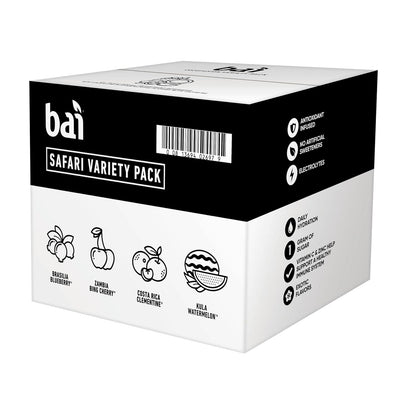 Bai Flavored Infused Beverage – Family Fridge Hydration with Vitamin C and Zinc, No Artificial Sweeteners Kids Favorite, 18 fl oz, 6 Pack