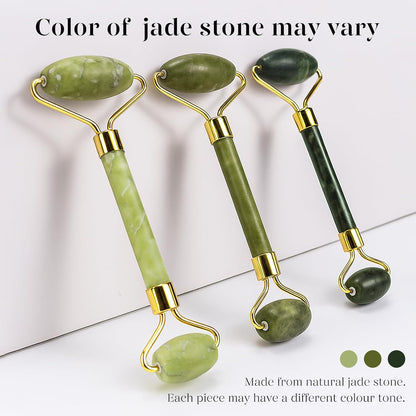 BAIMEI IcyMe Gua Sha & Jade Roller Set – Premium Skincare Heirloom, Crafted Jade Facial Tools for Her