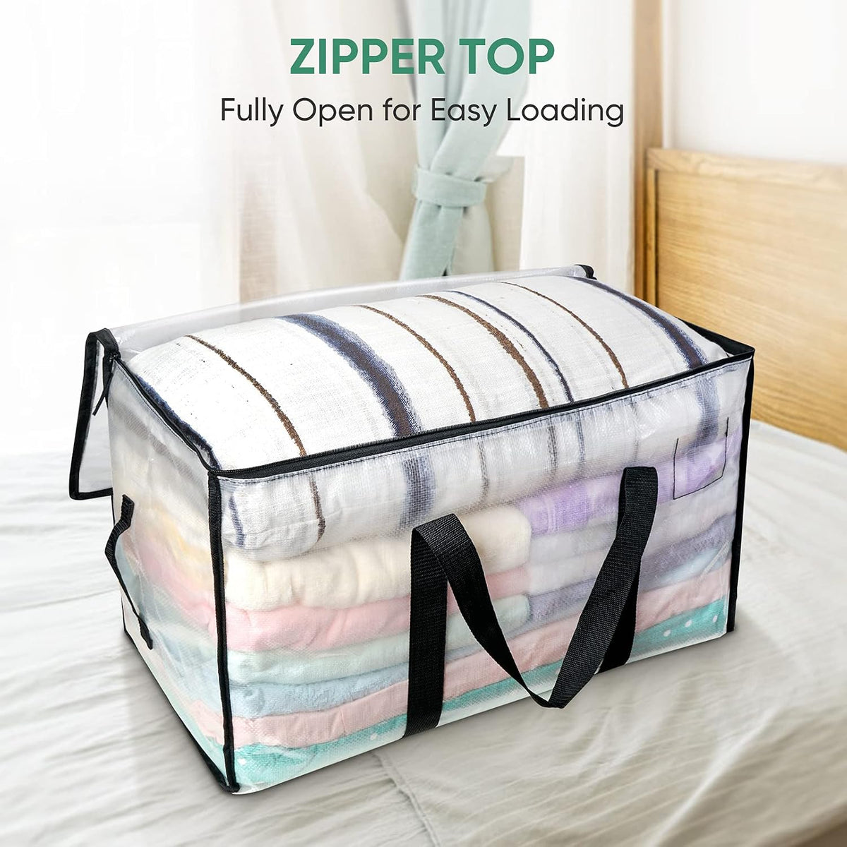 BALEINE Zippered Moving Totes – Clean Storage Solution for Small Apartments, 6-Pack Neutral