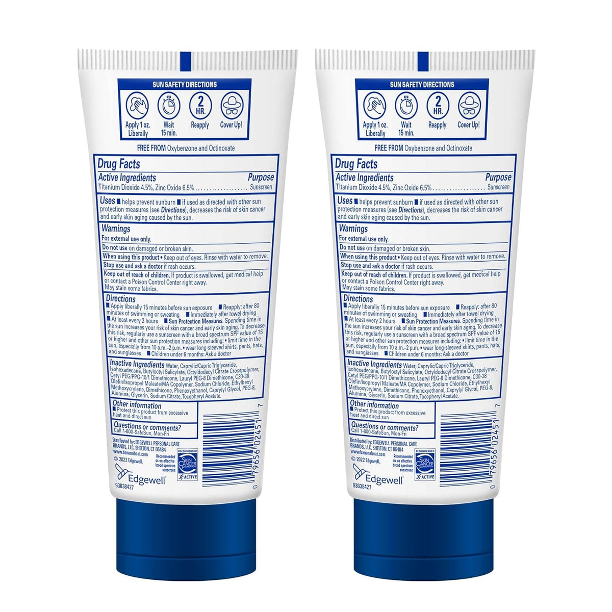 Banana Boat Mineral Sunblock for Kids, SPF 50 Twin Pack | Tear-Free Lotion for Playgrounds & School Activities