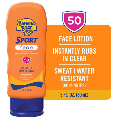 Banana Boat Sport Sunscreen for Face SPF 50 – Thoughtful Stocking Stuffer for Travelers and Skiers