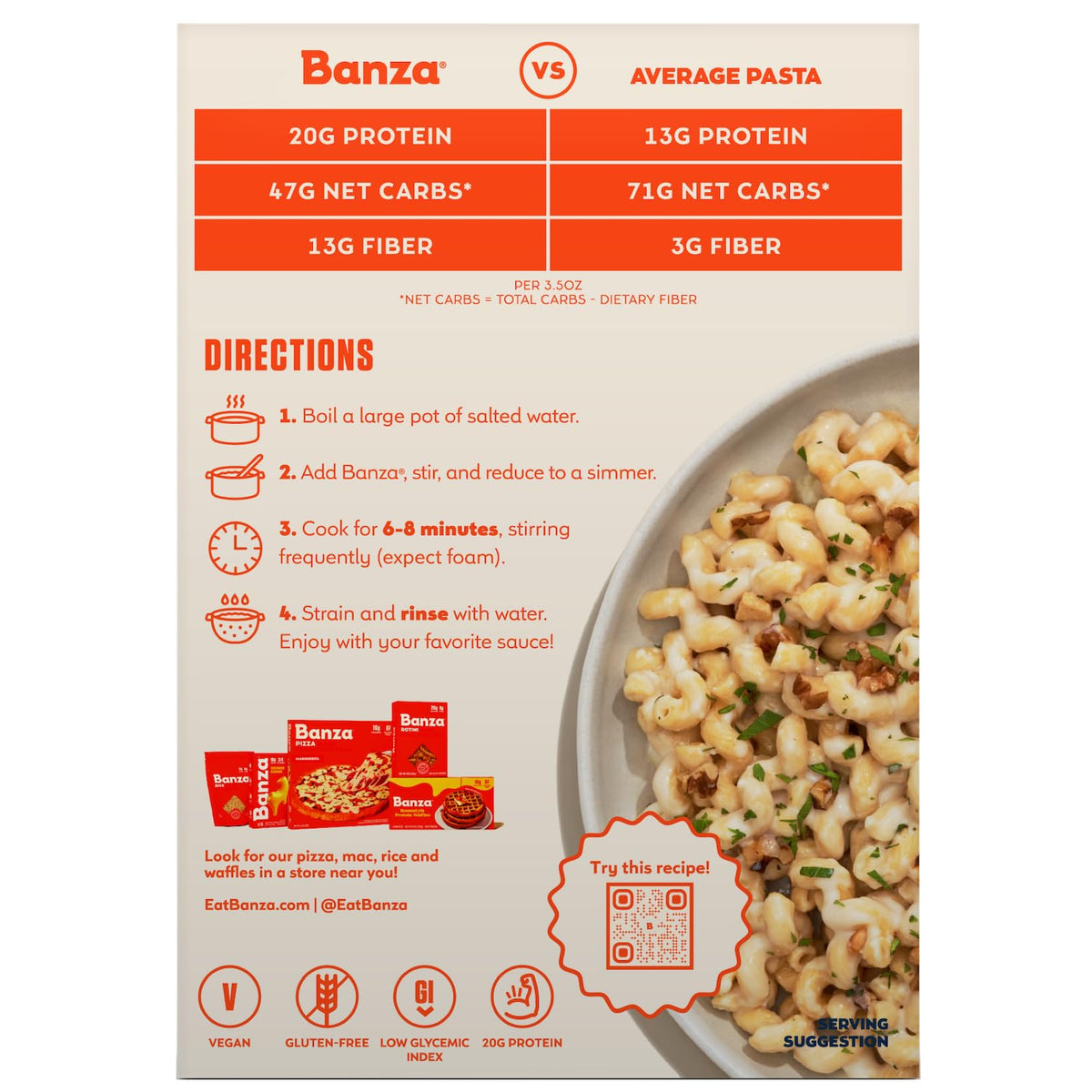 Banza Chickpea Spaghetti - Four-Ingredient Clean-Label Pasta for Uncluttered Pantry Staples