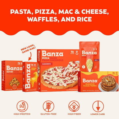 Banza Gluten-Free Pasta 6-Box Pack – Sneaky Veggie-Style Nutrition for Picky Eaters at the Lunchbox Counter