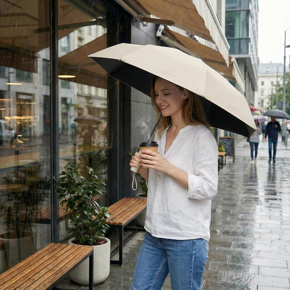 BAODINI Compact UV Umbrella Holiday Gift for Mom, Windproof Portable Rain and Sun Protection, Ready to Gift