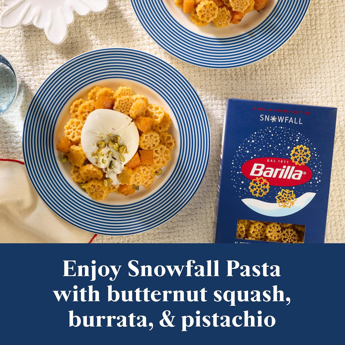 Barilla Limited Edition Snowfall Pasta, 12 Ounce – 7-8 Minute Quick Cook Pasta for Stress-Free Holiday Meal Prep on Busy Weeknights