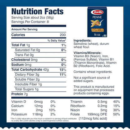 Barilla Penne Pasta, 16 oz Box – Family-Size Pantry Staple Kid-Tested for Picky Eaters