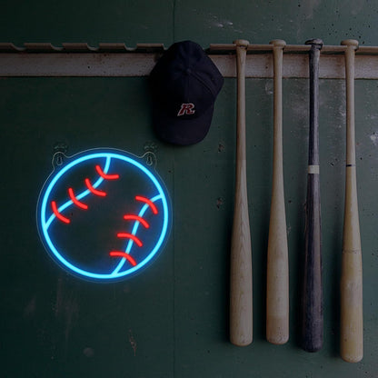 Baseball Neon Sign - Dimmable LED Night Light, Birthday Gift for Boys 8-12, Man Cave Wall Decor for Him, USB Powered Sports Bedroom Sign
